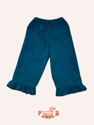 Pantalón volante pana petróleo