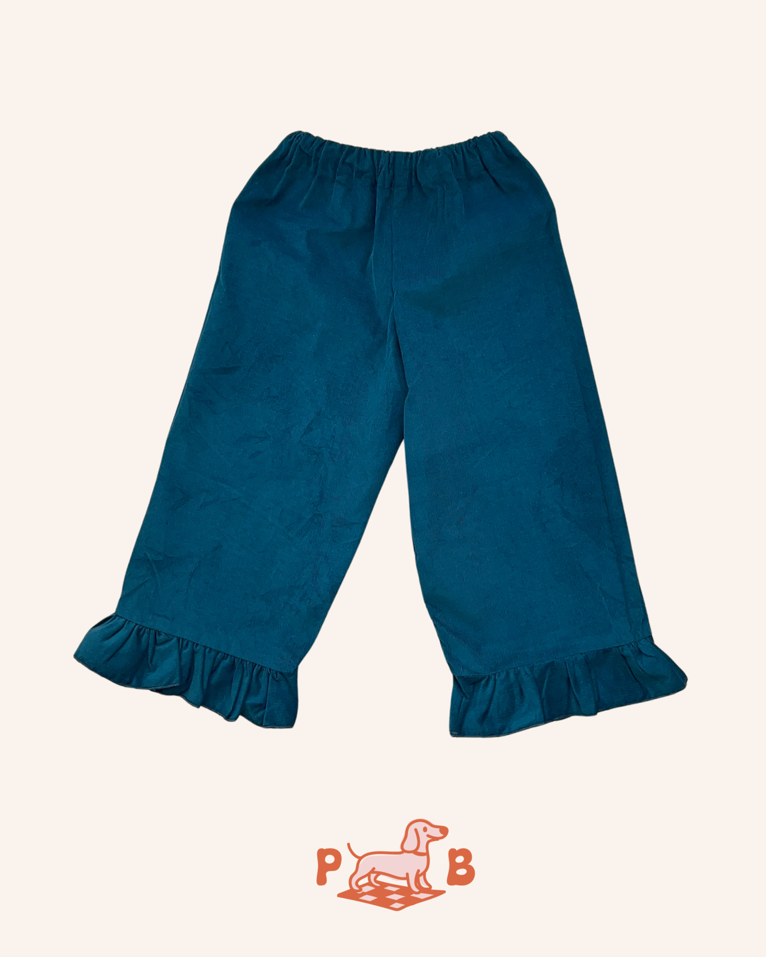 Pantalón volante pana petróleo