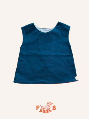 Blusa espalda cruzada pana petróleo
